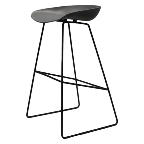 Contemporary Metal Counter Stool Plastic Low Back Furniture with Iorn 4 Legs
