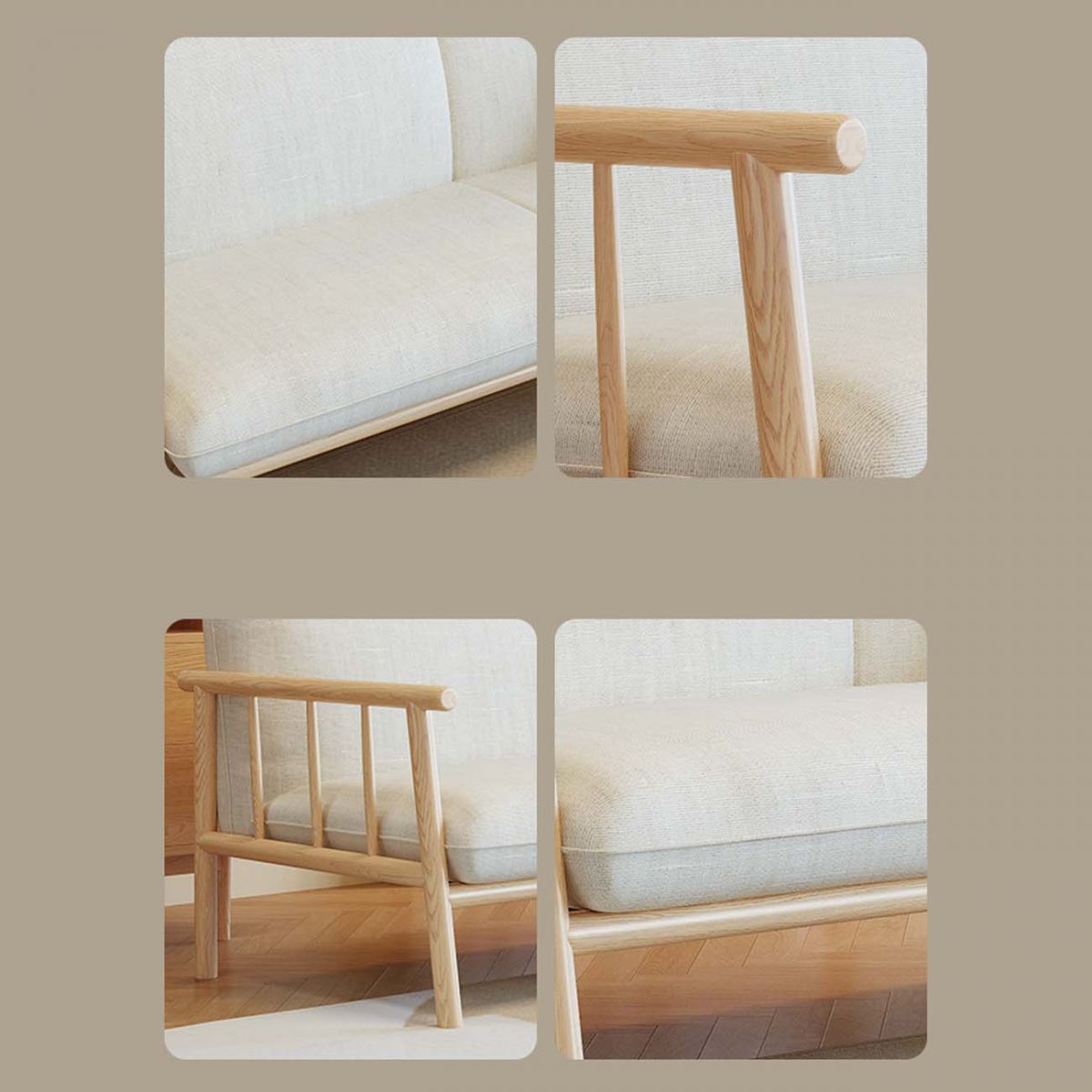 Modern 30.31" H Cotton Blend Wood Frame Square Arm Sofa for Living Room Clearhalo 'furn' 'furn_sofas' 'Furniture' 'Living Room Furniture' 'Sofa' 'sofas' 1200x1200_d0749d1e-d93a-4d80-ae3f-58d747f6efb5