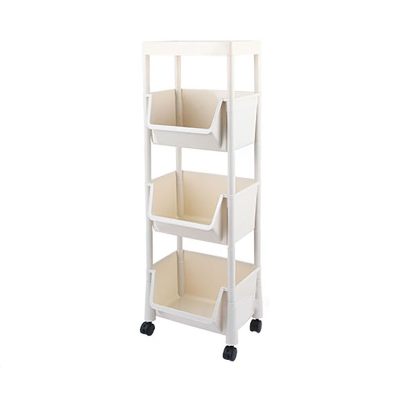 Urban Closed Back Shelf Bookcase Plastic/Acrylic Bookshelf with Caster Clearhalo 'Bookcases' 'furn' 'furn_bookcases' 'Furniture' 'Office Furniture' 1200x1200_d0759534-a48f-420f-80af-c86814f84484