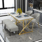 Glam 1/5 Pieces Dining Set Rectangle Stone Dining Table for Kitchen Clearhalo 'Dining Room Sets' 'Dining Tables & Seating' 'dining_room_set' 'furn' 'furn_dining_room_set' 'Furniture' 'furniture_dining_room_set' 'Kitchen & Dining Furniture' 1200x1200_d077c223-e389-4fc9-bf68-23f70d690fd9