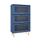 Glam Glam Glass Buffet Stand MDF Buffet Server Cabinet con archiviazione in blu
