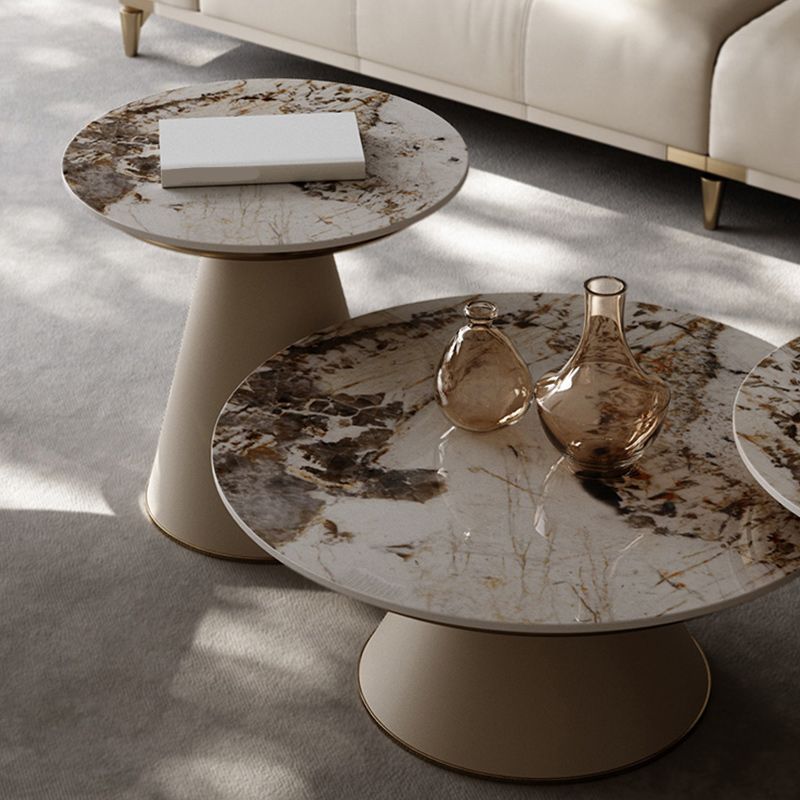 Glam Side Table with Round Stone Top Accent Side Table with Metal Base Clearhalo 'Coffee & Accent Tables' 'End & Side Tables' 'end_side_tables' 'furn' 'furn_end_side_tables' 'Furniture' 'Living Room Furniture' 1200x1200_d077e5e3-b516-435f-9cc4-0f60dc719bd4