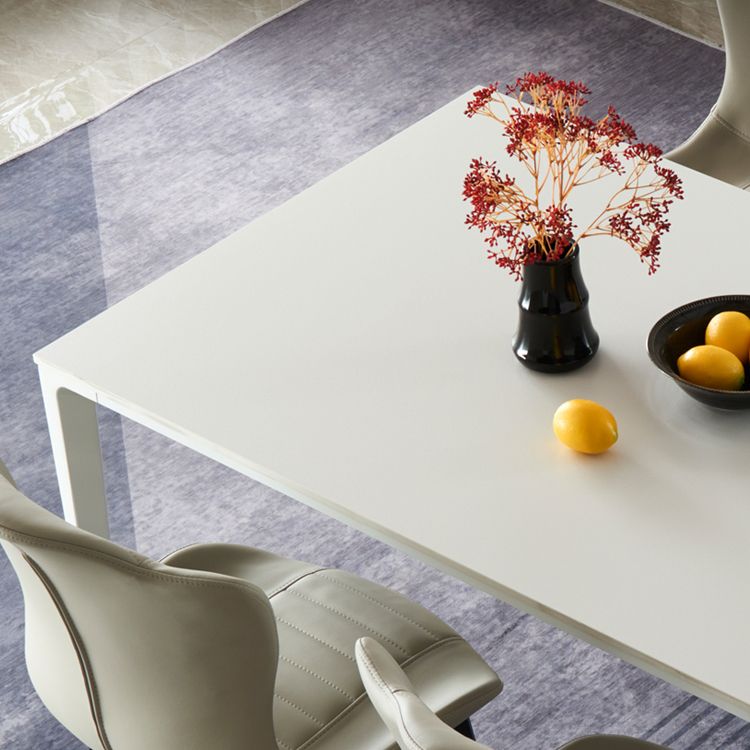 Sintered Stone Dining Table Industrial Style 4 Legs Metallic Base Rectangle Table Clearhalo ' dining_table' 'Dining Tables & Seating' 'Dining Tables' 'Furniture' 'furniture_dining_table' 'Kitchen & Dining Furniture' 'kitchen&dining_furn' 'kitchen' 'kitchen_dining_table' 1200x1200_d078780d-9f5a-4426-8ee1-770049d6bf34
