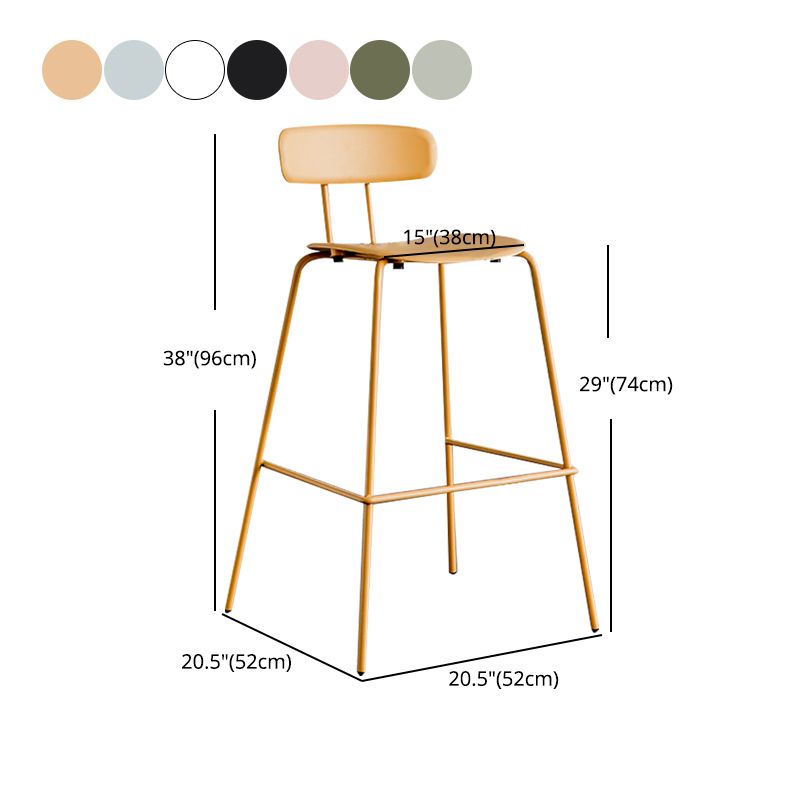 Scandinavian Milk Tea Shop Metal Bar Stool Matte Finish Footrest Stool Clearhalo 'Bar Furniture' 'Bar Stools' 'bar_stools' 'furn' 'furn_bar_stools' 'Furniture' 'furniture_bar_stools' 'Kitchen & Dining Furniture' 1200x1200_d0788175-f1bc-46de-9c78-51e4521cdaee