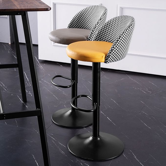 Contemporary Leather Home Stool Matte Finish Adjustable Footrest Barstool Clearhalo 'Bar Furniture' 'Bar Stools' 'bar_stools' 'furn' 'furn_bar_stools' 'Furniture' 'furniture_bar_stools' 'Kitchen & Dining Furniture' 1200x1200_d078d522-7301-4ea1-bef8-81215f9956db