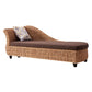 Upholstered Chaise Rattan Chaise Lounge Chair for Bedroom and Living Room