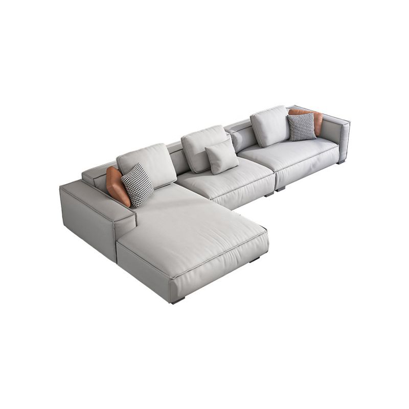 ノルディックフェイクレザーソファスクエアアームソファボルスター枕と