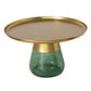 Mid-century Modern Metal Tray Top Glass Base Round Coffee Table