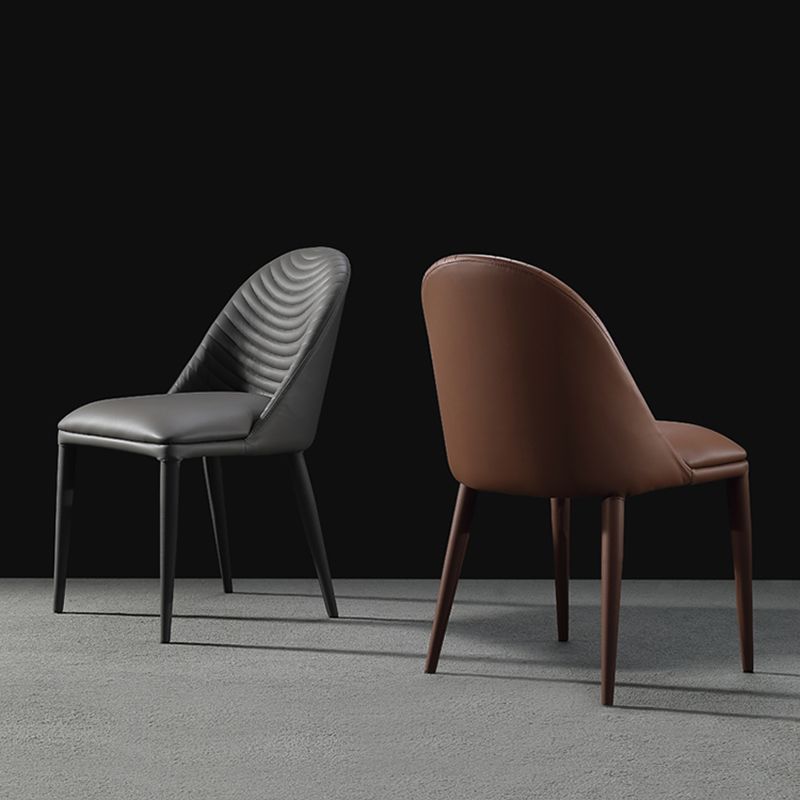 Parsons Side Chair Leather Metal Base Dining Chair for Dining Room Clearhalo 'Dining Chairs' 'Dining Tables & Seating' 'dining_chair' 'furn' 'furn_dining_chair' 'Furniture' 'Kitchen & Dining Furniture' 1200x1200_d07d2ac5-64aa-4297-8ea4-cc6beff81bd4