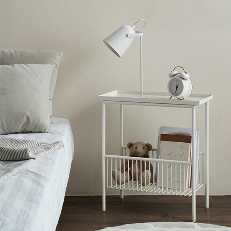 長方形のトレイ上部サイドテーブル鉄4脚エンドテーブルストレージ付き