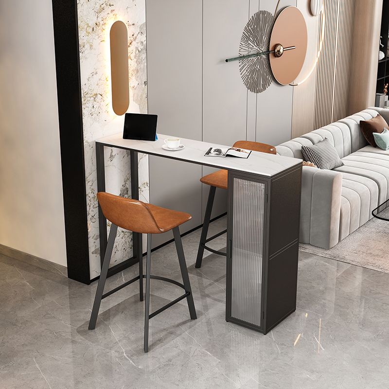 Hedendaagse opslag gesinterde stenen bovenkanttafel met dubbele voetstuk