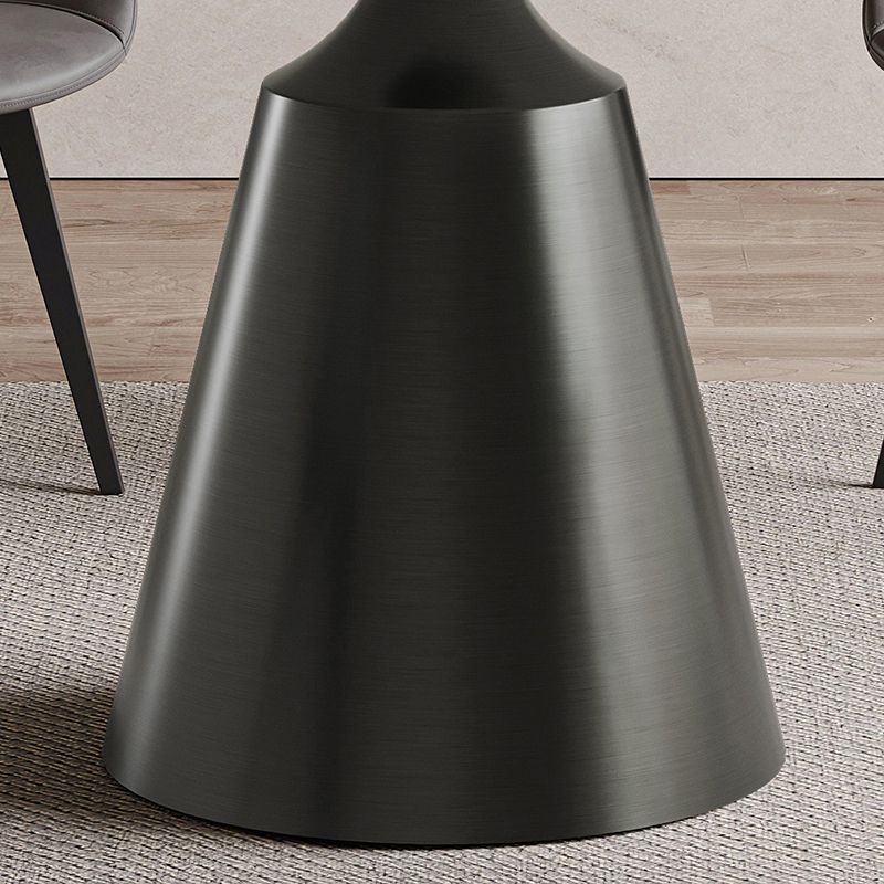 ラウンドテーブルの家具付き1/4/5の白い石のトップダイニングルームセット