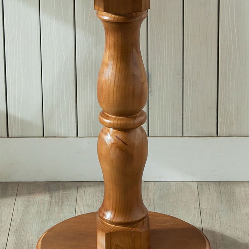 Modern Round Solid Wood Coffee Table 29.5"H Pedestal Cocktail Table