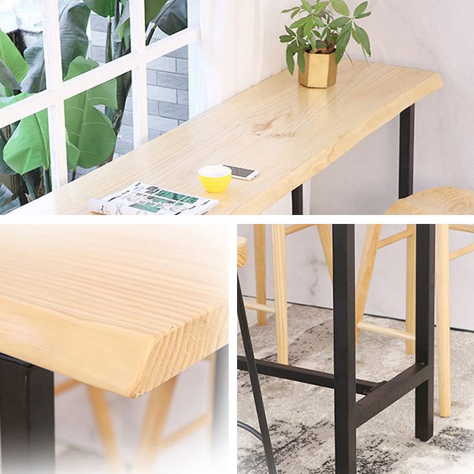 Industrielles 1/2/9-teiliges Bartisch-Set aus Holz, rechteckiger Bartisch mit hohen Hockern
