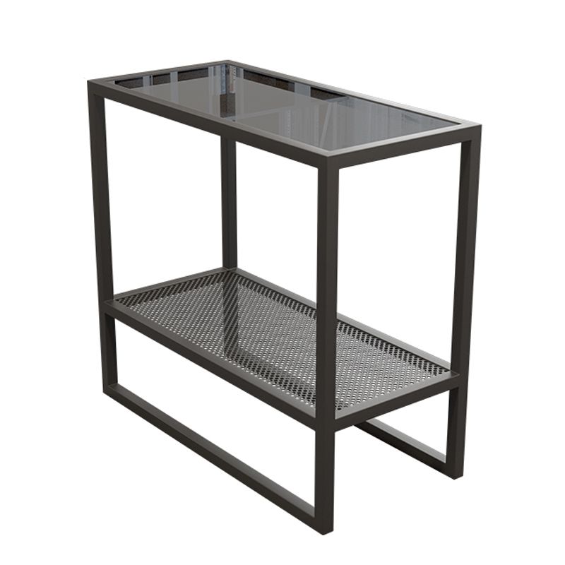 モダンなガラスそりのエンドテーブルミニマリストの長方形のコーナーテーブル