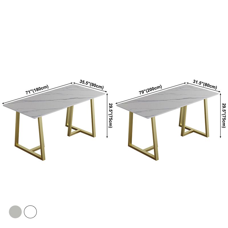 Luxury Style Sintered Stone Dining Table Double Pedestal Base Rectangle Table for Home Clearhalo ' dining_table' 'Dining Tables & Seating' 'Dining Tables' 'furn' 'furn_dining_table' 'Furniture' 'furniture_dining_table' 'Kitchen & Dining Furniture' 'kitchen&dining_furn' 'kitchen' 'kitchen_dining_table' 1200x1200_d0885049-c555-448a-9960-1eb509a151b7