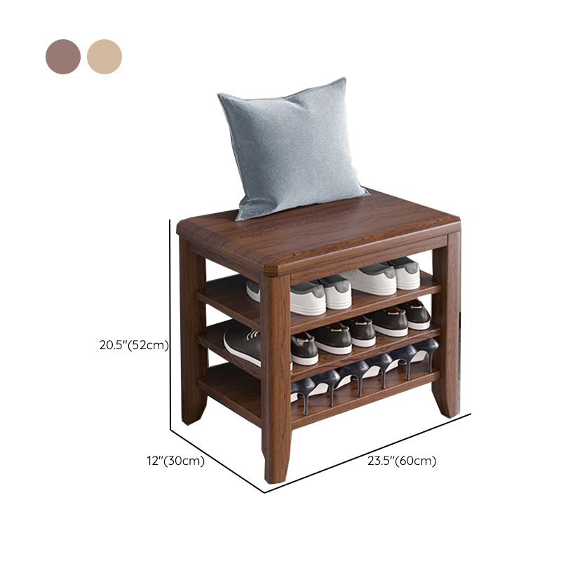 Banc de banc en bois en caoutchouc moderne RECTANGE DU BANCHE DE RETOUR 12 "de largeur avec rangement