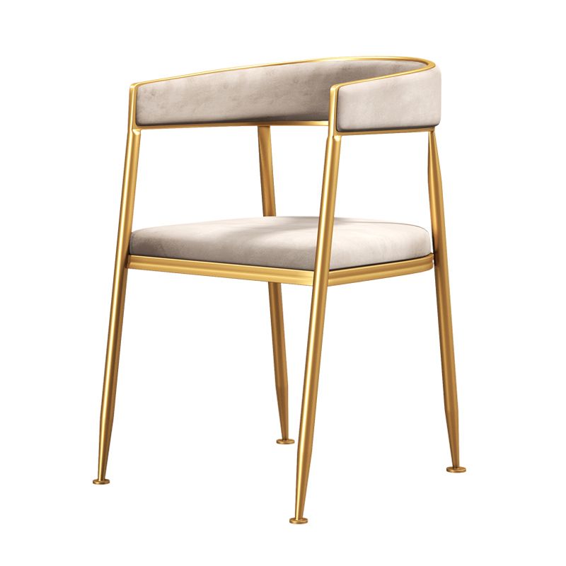 Glam Style Open Back Chair Upholstered Dining Arm Chair for Indoor Clearhalo 'Dining Chairs' 'Dining Tables & Seating' 'dining_chair' 'furn' 'furn_dining_chair' 'Furniture' 'furniture_dining_chair' 'Kitchen & Dining Furniture' 1200x1200_d08a06f0-f799-4b39-81d5-a808b1a7eaa3