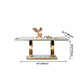 Rectangle Trestle Base Home Furniture Stainless Steel Dining Room Collection for Dining Room Clearhalo ' dining_table' 'Dining Tables & Seating' 'Dining Tables' 'furn' 'furn_dining_table' 'Furniture' 'furniture_dining_table' 'Kitchen & Dining Furniture' 'kitchen&dining_furn' 'kitchen' 'kitchen_dining_table' 1200x1200_d08d2afe-da54-4fe4-bb6d-9b7826125cfe