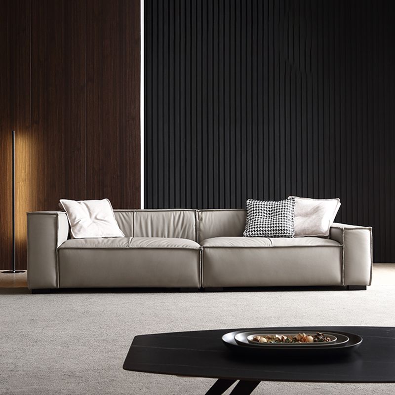 25.59" H Square Arm Modern Sofa with Tight Back Brown Sofa for Living Room Clearhalo 'furn' 'furn_sofas' 'Furniture' 'furniture_sofas' 'kitchen' 'kitchen_sofas' 'Living Room Furniture' 'Sofa' 'sofas' 1200x1200_d08fc920-4455-4ef7-999e-8c30c535f07a