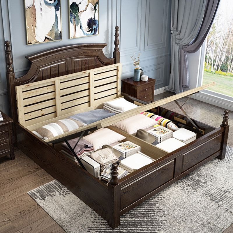 Rustic Style Bed Frame Solid Wood Standard Bed with Headboard Clearhalo 'Bedroom Furniture' 'Beds' 'furn' 'furn_beds' 'Furniture' 1200x1200_d0905371-2ac5-498c-8444-5ed874712467