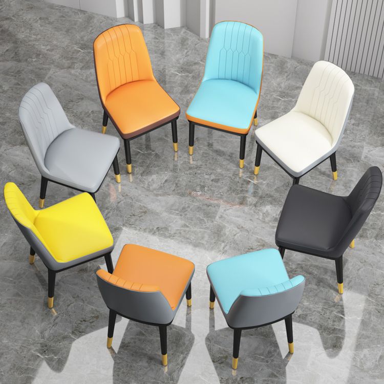 Scandinavian Style Metal Dining Chair Armless Parsons Dining Chair for Home Clearhalo ' kitchen&dining_furn' 'Dining Chairs' 'Dining Tables & Seating' 'dining_chair' 'furn' 'furn_dining_chair' 'Furniture' 'furniture_dining_chair' 'Kitchen & Dining Furniture' 'kitchen' 1200x1200_d0910d78-483d-422a-942a-ba5f1d0896e2