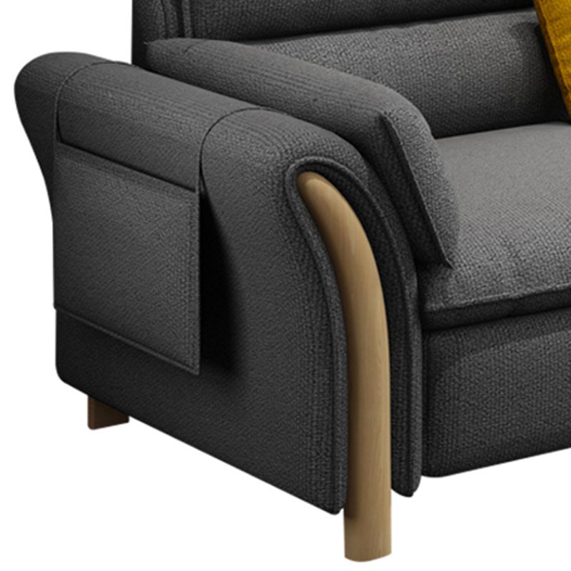 35.43" Tall Modern Linen Sectional Flared Arm Sectional for Living Room Clearhalo 'furn' 'furn_sectionals' 'Furniture' 'Living Room Furniture' 'Sectionals' 1200x1200_d0912a1f-b011-4743-ab5f-fbf6c9919cb0