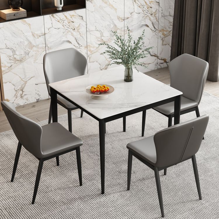 Sintered Stone Dining Table Industrial Style 4 Legs Base Square Table for Dining Room Clearhalo ' dining_table' 'Dining Tables & Seating' 'Dining Tables' 'furn' 'furn_dining_table' 'Furniture' 'furniture_dining_table' 'Kitchen & Dining Furniture' 'kitchen&dining_furn' 'kitchen' 'kitchen_dining_table' 1200x1200_d091cc56-ade2-410f-a177-8d9f385e2d53