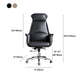 Sedia moderna con braccioli inclusi e rotelle, sedia da scrivania in pelle con schienale alto, colore nero/marrone