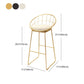 Scandinavian Metal Fabric Counter Stools White Low Back Bar Stools with Round Seat Clearhalo 'Bar Furniture' 'Bar Stools' 'bar_stools' 'furn' 'furn_bar_stools' 'furniture_bar_stools' 'Kitchen & Dining Furniture' 'kitchen&dining_furn' 'kitchen' 'kitchen_furn' Furniture' 1200x1200_d095814c-35a6-4d33-8a92-8ea5f29bf74e