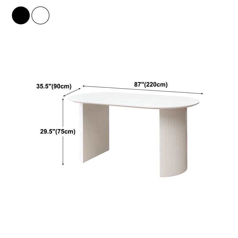 Modern Solid Wood Table for Restaurant Oval Kitchen Table with Double Pedestal Clearhalo 'Dining Tables & Seating' 'Dining Tables' 'dining_table' 'furn' 'furn_dining_table' 'Furniture' 'furniture_dining_table' 'Kitchen & Dining Furniture' 'kitchen' 'kitchen_dining_table' 1200x1200_d096a8a8-f386-4ce1-97da-0f79adb2e583