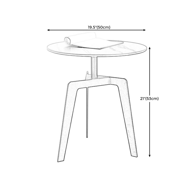 Modern Marble Top End Table 3 Mental Legs Sofa Side End Table for Living Room Clearhalo 'Coffee & Accent Tables' 'End & Side Tables' 'end_side_table' 'end_side_tables' 'furn' 'furn_end_side_tables' 'Furniture' 'furniture_end_side_table' 'Living Room Furniture' 1200x1200_d096b09e-989b-435b-b093-8b5b2a2836e4