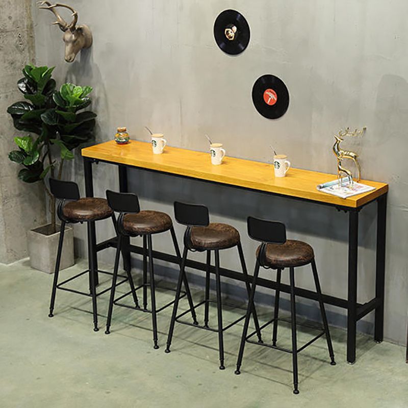 Solid Wood and Metal Pub Bar Table Industrial Rectangle Counter Wine Table Clearhalo 'Bar Furniture' 'Bar Tables' 'bar_tables' 'furn' 'furn_bar_tables' 'Furniture' 'furniture_bar_tables' 'Kitchen & Dining Furniture' 1200x1200_d096f45d-984c-4336-9741-de3c4e290a0a
