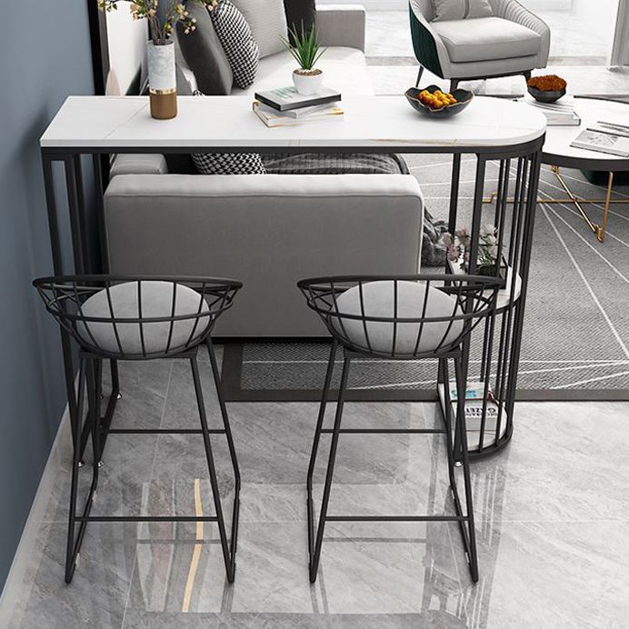 Glam White Marble Pub Table with Specialty Table Top Double Pedestal Table - 42" H Clearhalo 'Bar Furniture' 'Bar Tables' 'bar_tables' 'furn' 'furn_bar_tables' 'Furniture' 'furniture_bar_tables' 'Kitchen & Dining Furniture' 1200x1200_d0979a41-b4f1-487c-95d5-ae8db5ce606e