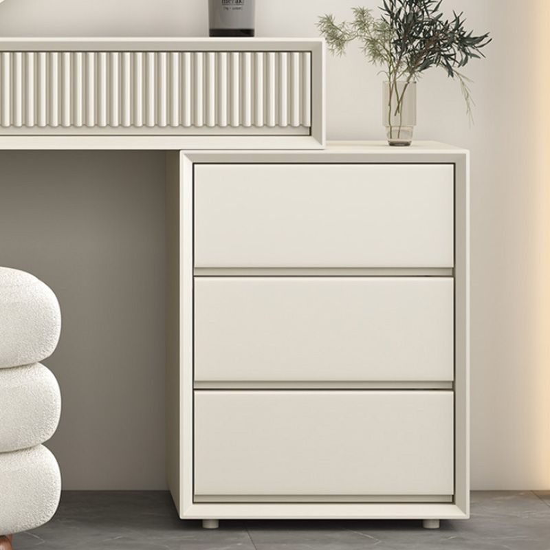 Legno bianco solido contemporaneo con cassetto con il trucco a specchio illuminato