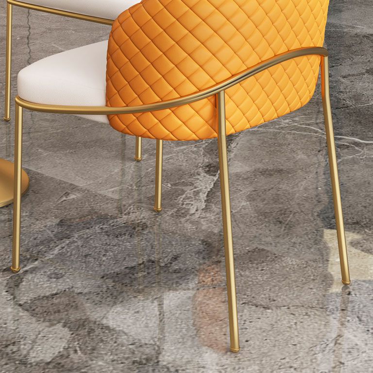 Glam Metal Dining Room Chair Faux Leather Dining Chairs for Home Use Clearhalo 'Dining Chairs' 'Dining Tables & Seating' 'dining_chair' 'furn' 'furn_dining_chair' 'Furniture' 'Kitchen & Dining Furniture' 1200x1200_d098479e-6af7-4f93-9f4b-695527262b4e