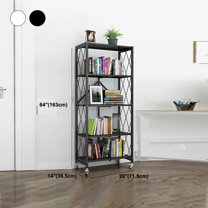 Industrial Open Etagere Bookshelf Metal Bookshelf with Caster Wheels Clearhalo 'Bookcases' 'furn' 'furn_bookcases' 'Furniture' 'furniture_bookcases' 'kitchen' 'kitchen_bookcases' 'Living Room Furniture' 'Office Furniture' 1200x1200_d0992b62-8a9c-494b-bbd4-0062cdcff35a