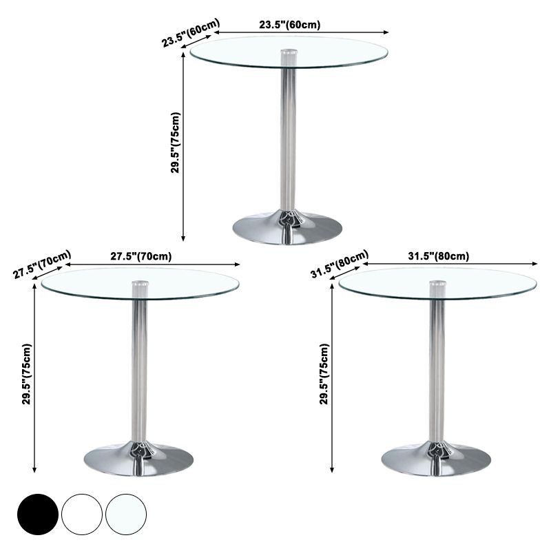 Contemporary Round Dining Room Table Tempered Glass Table with Tulip Base Clearhalo ' dining_table' 'Dining Tables & Seating' 'Dining Tables' 'furn' 'furn_dining_table' 'Furniture' 'furniture_dining_table' 'Kitchen & Dining Furniture' 'kitchen&dining_furn' 'kitchen' 'kitchen_dining_table' 1200x1200_d09969ca-1e7e-4bf1-9b8f-f2f6b81c386b