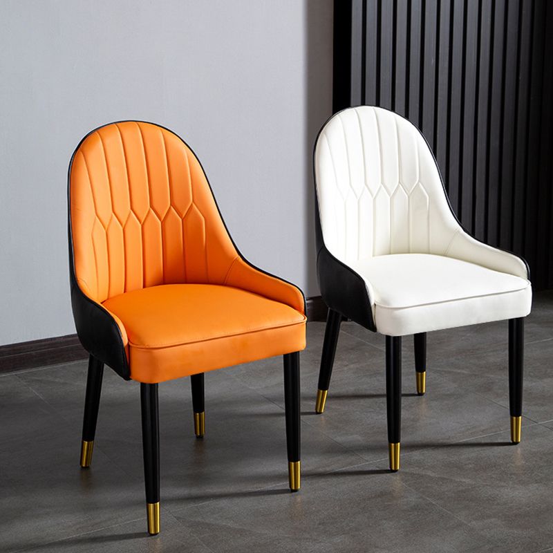 Faux Leather Armless Dining Chairs Glam Dining Side Chair for Home Clearhalo 'Dining Chairs' 'Dining Tables & Seating' 'dining_chair' 'furn' 'furn_dining_chair' 'Furniture' 'Kitchen & Dining Furniture' 1200x1200_d09bc1d5-fe1b-4d1c-a61e-dbf5f2691207