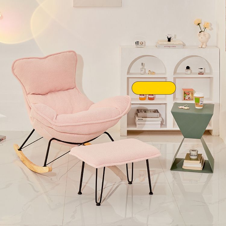 Chaise à bascule en cuir moderne chaise à bascule coussin amovible pour salle de dessin