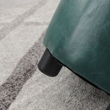 Modern Stain Resistant Ottoman Circle Shape Yellow Leather Cube