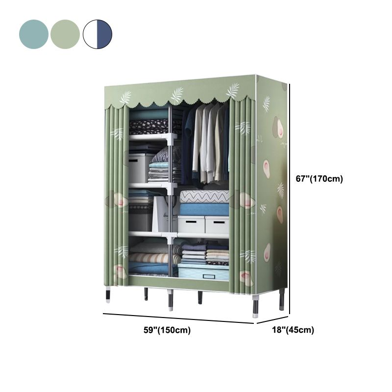 Armario de armario de dormitorio de metal de estilo contemporáneo con estantes