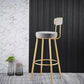 Glam Armless Backrest Counter Stool Iron Cushion Bar Stool with and Pedal Clearhalo 'Bar Furniture' 'Bar Stools' 'bar_stools' 'furn' 'furn_bar_stools' 'Furniture' 'furniture_bar_stools' 'Kitchen & Dining Furniture' 1200x1200_d0a299b7-4e9b-41c3-aa6c-63e2c8608c4b