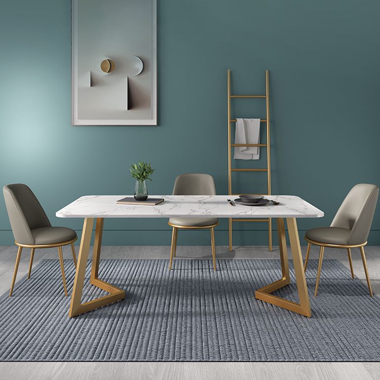 Metal Traditional Luxury Rectangle Indoor Table Sintered Stone Table with Sled Base Clearhalo ' dining_table' 'Dining Tables & Seating' 'Dining Tables' 'furn' 'furn_dining_table' 'Furniture' 'furniture_dining_table' 'Kitchen & Dining Furniture' 'kitchen&dining_furn' 'kitchen' 'kitchen_dining_table' 1200x1200_d0a320bb-315d-4a53-bcba-ea1cfb858c32