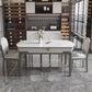 Modern Extendable Dining Table White Round Stone Tabletop for Home Clearhalo 'Dining Tables & Seating' 'Dining Tables' 'dining_table' 'furn' 'furn_dining_table' 'Furniture' 'Kitchen & Dining Furniture' 1200x1200_d0a35cf2-4f7f-4c17-9b62-8ea0296ea084