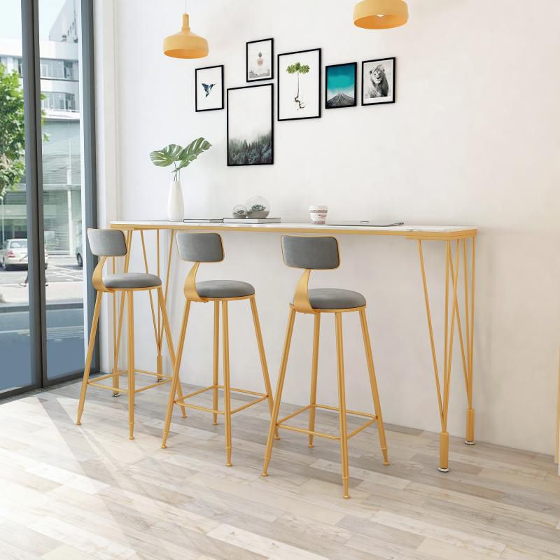 Set tavolo da bar moderno da 1/4/7 pezzi Tavolo da banco rettangolare in pietra con sgabelli alti
