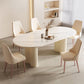 Contemporary Sintered Stone Dining Table Oval Dinner Room Table Clearhalo 'Dining Tables & Seating' 'Dining Tables' 'dining_table' 'furn' 'furn_dining_table' 'Furniture' 'Kitchen & Dining Furniture' 1200x1200_d0a483cd-c36f-4a2c-9497-a423d2050aee