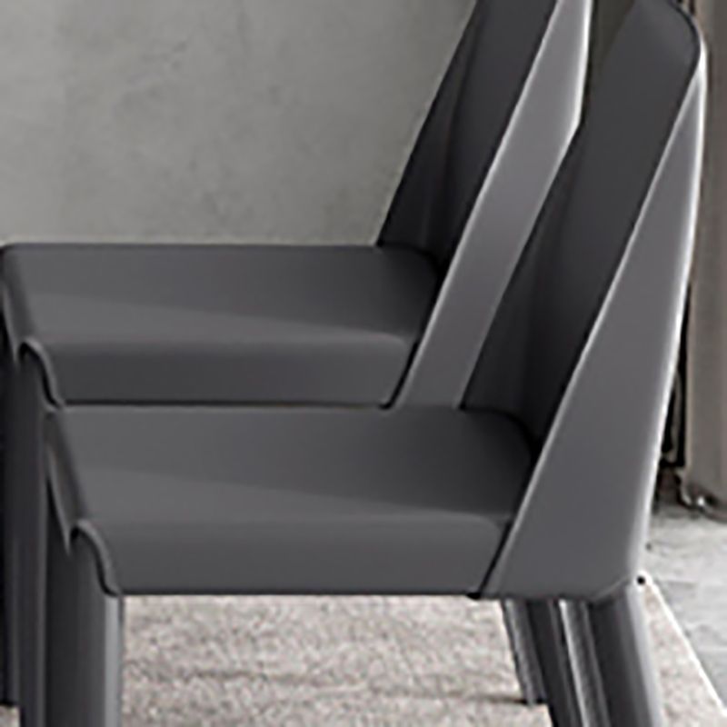 Glam Leather Kitchen and Dining Room Chair Solid Back Chair(Set of 2) Clearhalo 'Dining Chairs' 'Dining Tables & Seating' 'dining_chair' 'furn' 'furn_dining_chair' 'Furniture' 'furniture_dining_chair' 'Kitchen & Dining Furniture' 1200x1200_d0a4ad07-b3f1-40e4-b2c2-9df9650c02bc