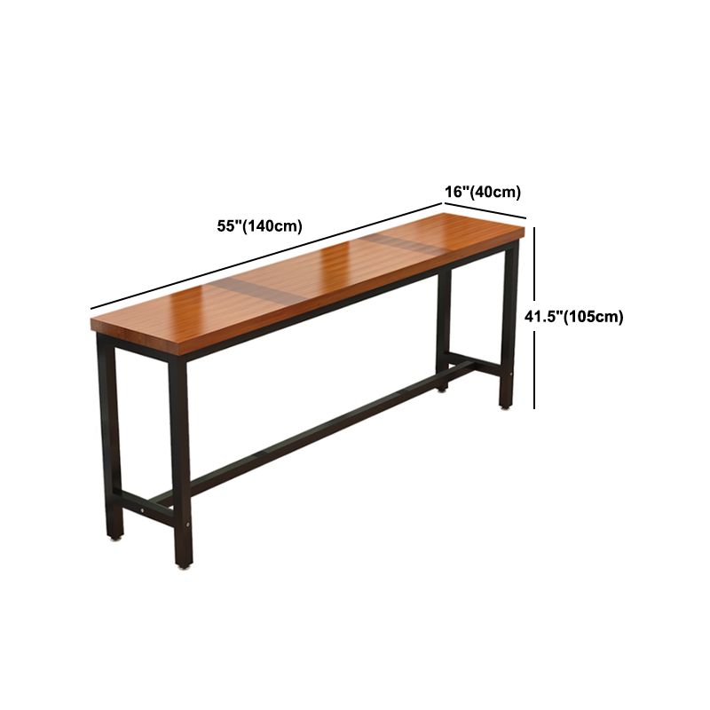 Coffee Shop Hall/Pub Table Industrial Rectangle Footrest Bar Height Table in Natural Clearhalo 'Bar Furniture' 'Bar Tables' 'bar_tables' 'furn' 'furn_bar_tables' 'Furniture' 'Kitchen & Dining Furniture' 1200x1200_d0a4ed45-aa03-474f-aa27-f06ddafb8ff5