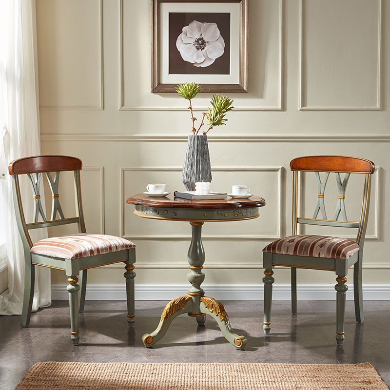 Mesa de madera maciza redonda de estilo tradicional con 3 patas Mesa base